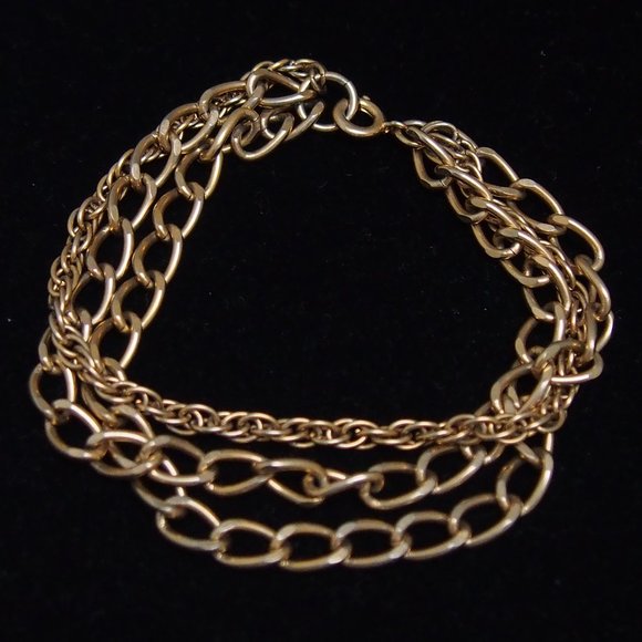 Vintage Jewelry - Triple Strand Chain Link Bracelet Mix/Match 3/$15!